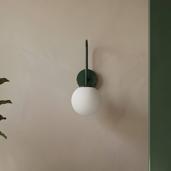 Luminex Nástenné svetlo Cambridge, tmavozelená, výška 34 cm, kov/sklo E14, Zelená, Obývacia izba / jedáleň, kov, Moderný, Nástenné svietidlo