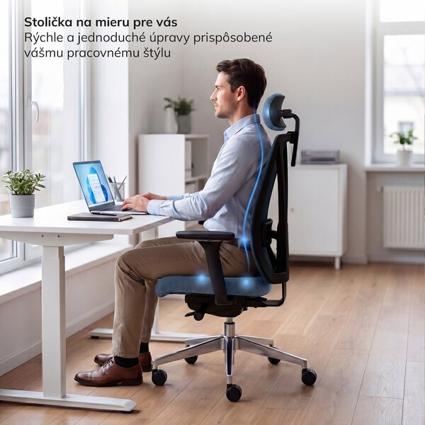 Ergonomická kancelárska stolička tmavomodrá VECTOR