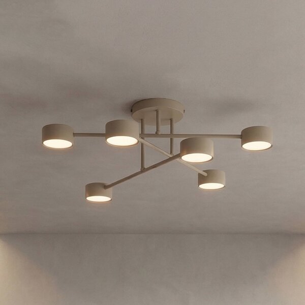 EMIBIG LIGHTING Stropné svietidlo HALO, béžové, Ø 60 cm, 6-pl., kovové, GX53, Krémová / jantárovo žltá, Obývacia izba / jedáleň, kov, Moderný, Stropné svetlo