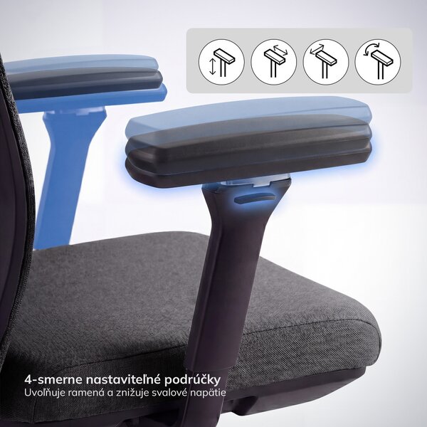 Ergonomická kancelárska stolička tmavosivá VECTOR