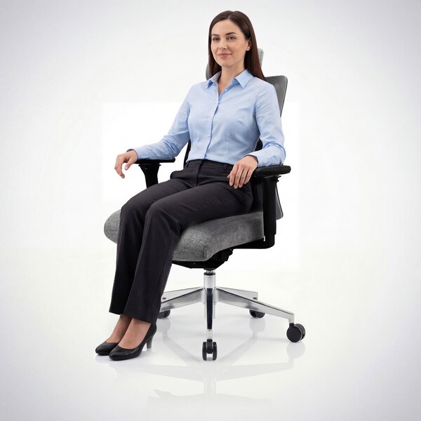 Ergonomická kancelárska stolička sivá so sieťovinou VECTOR