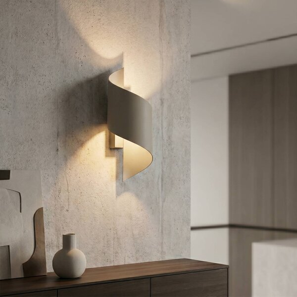 EMIBIG LIGHTING Nástenné svetlo SPINER, béžová, výška 30 cm, kov, G9, Krémová / jantárovo žltá, Obývacia izba / jedáleň, kov, Moderný, Nástenné svietidlo