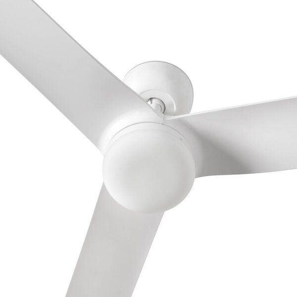 FARO BARCELONA Stropný ventilátor s LED osvetlením Punt M, biely, DC, tichý, Ø 130 cm,, Biela / opálová, Obývacia izba / jedáleň, kov, Moderný
