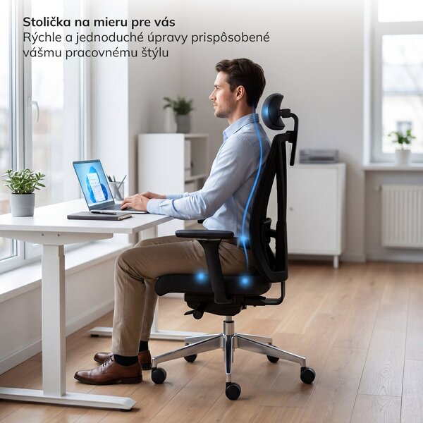 Ergonomická kancelárska stolička čierna VECTOR
