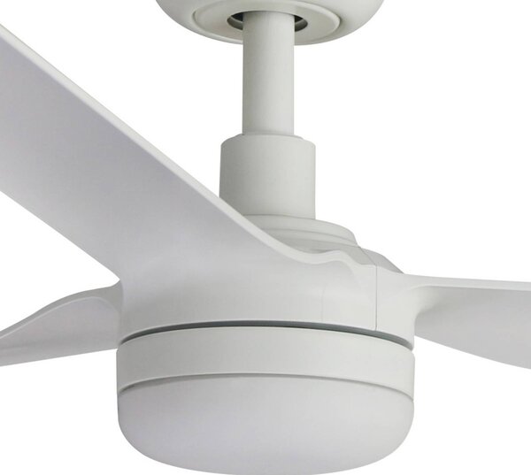 FARO BARCELONA Stropný ventilátor s LED osvetlením Punt M, biely, DC, tichý, Ø 130 cm,, Biela / opálová, Obývacia izba / jedáleň, kov, Moderný