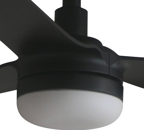 FARO BARCELONA Stropný ventilátor s LED osvetlením Punt M, čierny, DC, tichý, 130 cm,, Čierna, Obývacia izba / jedáleň, kov, Moderný