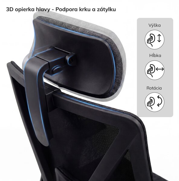 Ergonomická kancelárska stolička čierna VECTOR