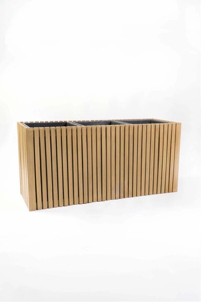 Drevený kvetináč MAXI, s priečkami, akácie, šírka 84 cm, hnedá