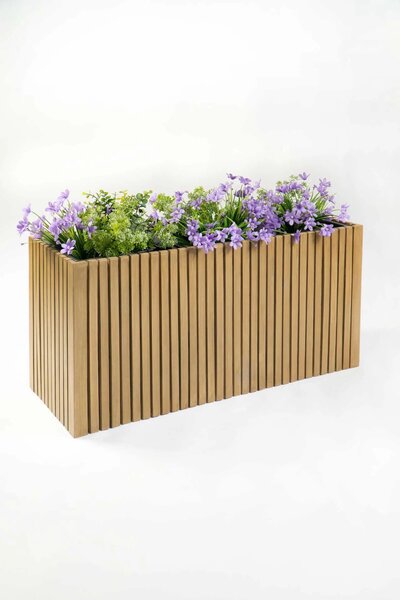 Drevený kvetináč MAXI, s priečkami, akácie, šírka 84 cm, hnedá