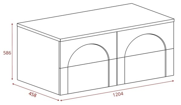 AURA kašmír K120D1 závesná skrinka pod umývadlo 120 cm