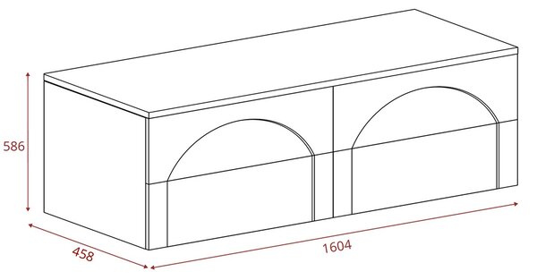 AURA kašmír K160D závesná skrinka pod umývadlo 160 cm