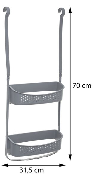Polička do kúpeľne Flex, sivá