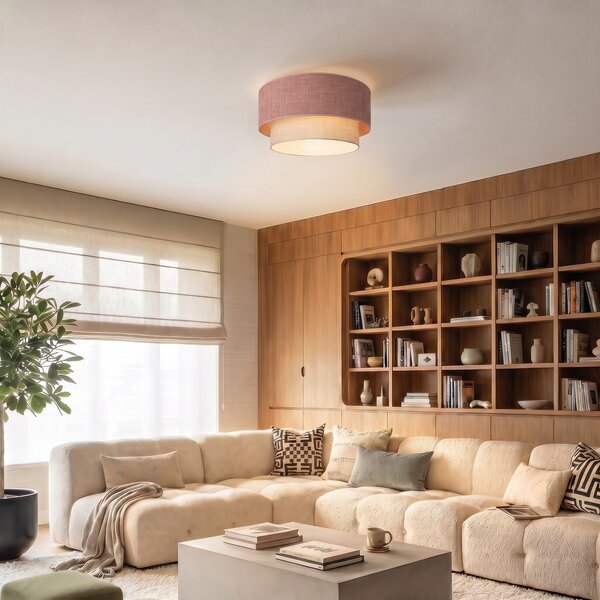 Stropné Lampa Duolla, Boho, Pudrová, Chodba, Tkanina / Textil, Pre mladých