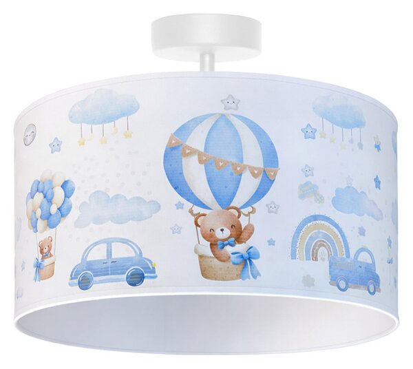 Stropné Lampa Duolla, Kids Print, Modrá, Detská izba, Tkanina / Textil