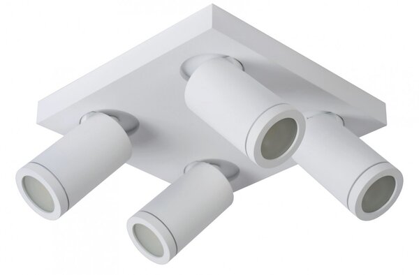Lucide 09930/20/31 stropné bodové svietidlo 4x5W | LED GU10 | 4x320lm | 2200K / 3000K | IP44 - žiarovka je súčasťou balenia, biela, nastaviteľné, stmievateľné, CCT