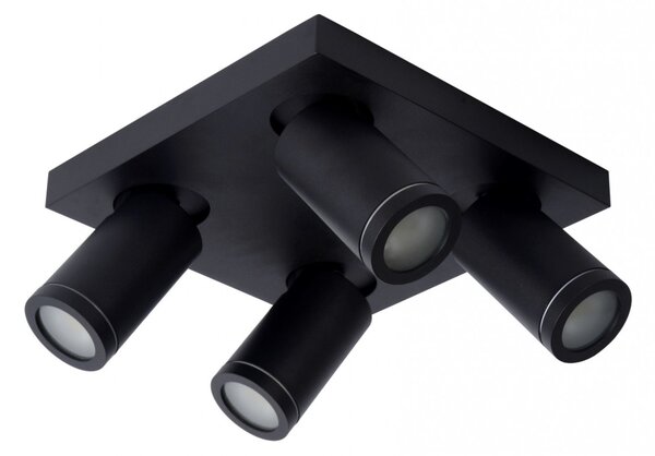 Lucide 09930/20/30 stropné bodové svietidlo 4x5W | LED GU10 | 2200K / 3000K | 4x320lm | IP44 - žiarovka je súčasťou balenia, čierna, nastaviteľné, stmievateľné, CCT