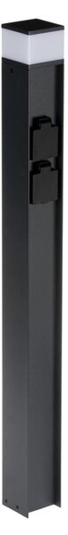 Kanlux 38767-Vonkajšia lampa s 2 zásuvkami DASTEN 1xG9/11W/230V 80 cm IP44 čierna