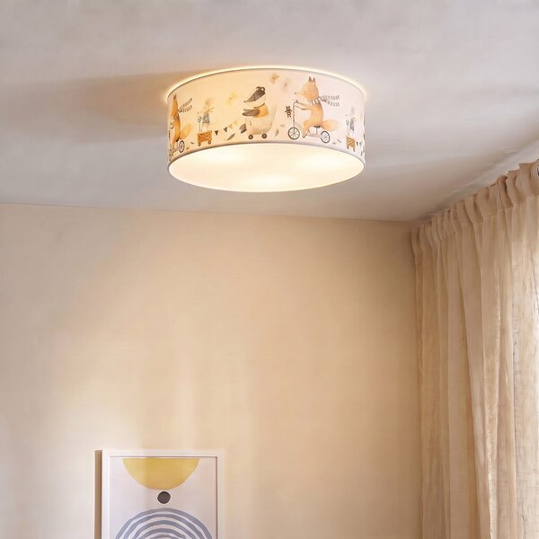 Stropné Lampa Duolla, Kids Print, Viacfarebná, Detská izba, Tkanina / Textil