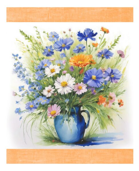 Bavlnená kuchynská utierka Kvetinová harmónia digitálna potlač MIGU23-5 50x70 cm Farba Viacfarebná