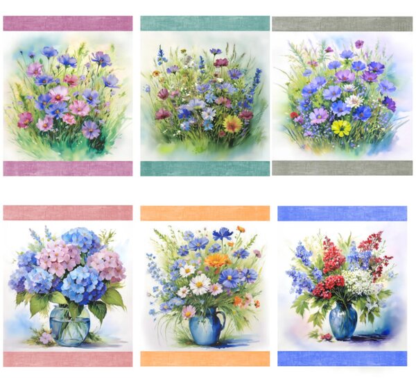 Bavlnená kuchynská utierka Kvetinová harmónia digitálna potlač MIGU23-4 50x70 cm Farba Viacfarebná