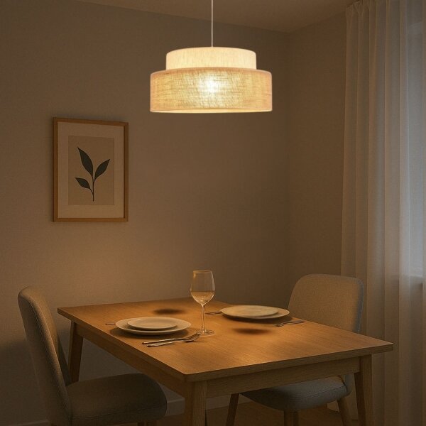 Luster na lanku BOHO 1xE27/60W/230V pr. 40 cm krémová/béžová