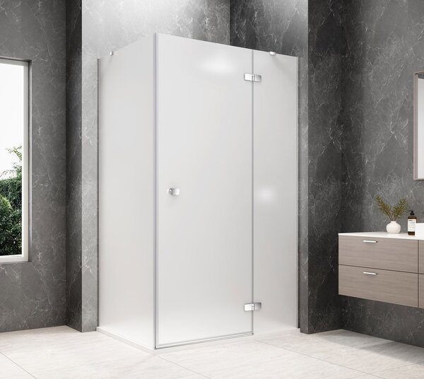 Polysan Polysan, GLOBE CHROME obdĺžniková sprchová zástena 800x900mm, matné sklo, pravé, GB1080-3315MRC