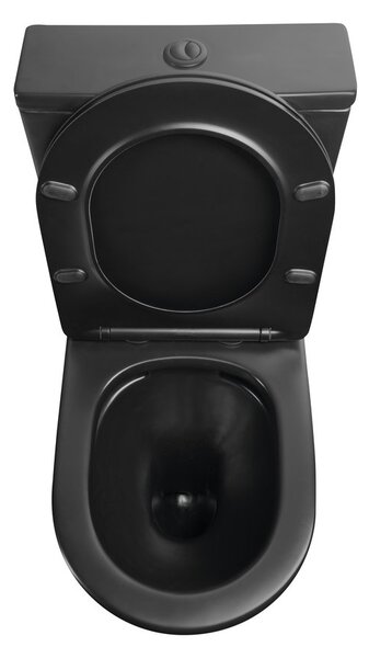 Sapho Sapho, PACO RIMLESS WC kombi, spodný/zadný odpad, čierna, PC1012WRB
