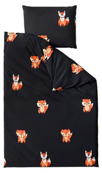 Obliečky z mikrovlákna FOXES čierne Rozmer obliečky: 2 ks 70 x 80 cm | 160 x 200 cm