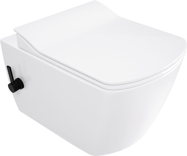 Deante Blur, záchodová WC misa s funkciou bidetu 525x372x349 mm, biela lesklá-čierna matná, DEA-CDZ_6WNW