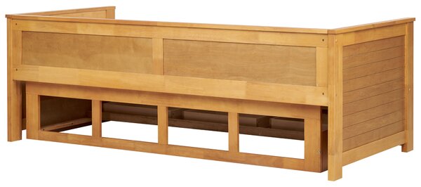 Posteľ s úložným priestorom svetlé kaučukové drevo 90/180 x 200 cm posteľ pre hostí moderný štýl