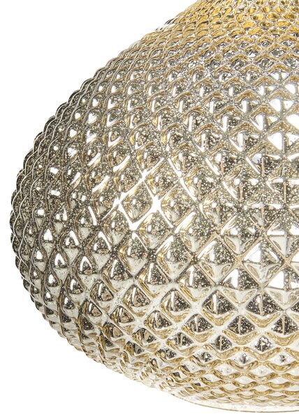 Závesná lampa zlatá sklenená 88 cm vyrezávané tienidlo na strop glamour štýl obývacia izba spálňa