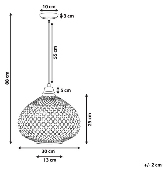 Závesná lampa zlatá sklenená 88 cm vyrezávané tienidlo na strop glamour štýl obývacia izba spálňa