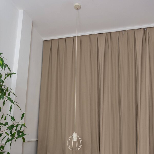 Závesná lampa STARLIGHT, krémovo biela, 1 svetlo, Ø 18 cm, kov, Krémová / jantárovo žltá, Obývacia izba / jedáleň, kov, Závesné svietidlo