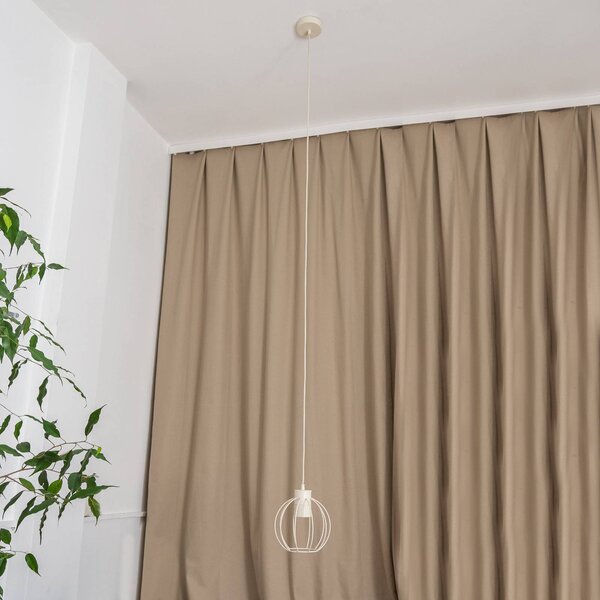 Závesná lampa STARLIGHT, krémovo biela, 1 svetlo, Ø 18 cm, kov, Krémová / jantárovo žltá, Obývacia izba / jedáleň, kov, Závesné svietidlo