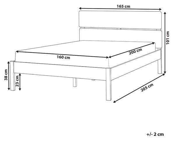 Posteľ tmavohnedá kaučukové drevo 160 x 200 cm dvojlôžko s lamelovým čelom a roštom minimalistický rustikálny štýl