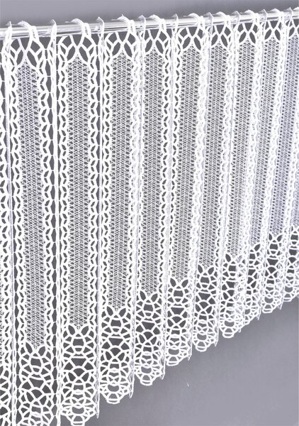 Záclona macramé, Irena vitrážka metráž, biela 40 cm