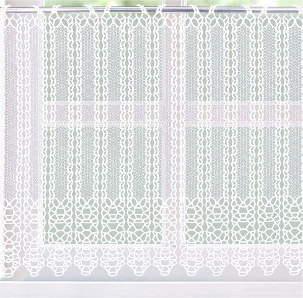 Záclona macramé, Irena vitrážka metráž, biela 40 cm