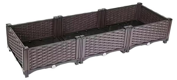 RealG RC-K-2524, modulárny záhradný kvetináč, 120 x 40 x 22 cm, hnedý