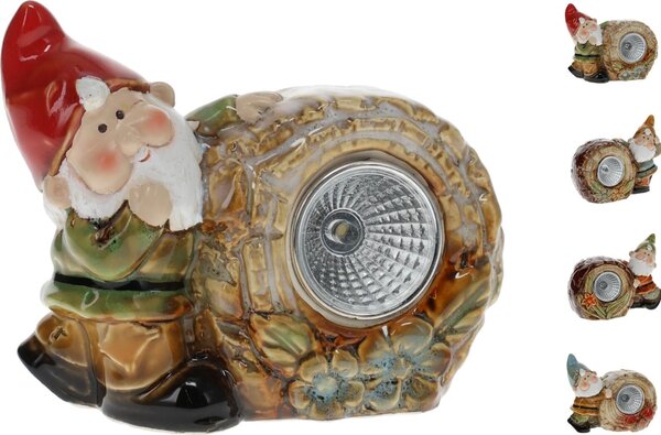 LED solárna lampa záhradný trpaslík dekoratívny 10x8 cm
