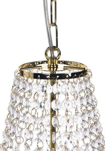 Luster zlatý železný stropná závesná lampa s kryštálmi osvetlenie v glamour štýle