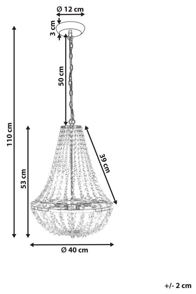 Luster zlatý železný stropná závesná lampa s kryštálmi osvetlenie v glamour štýle