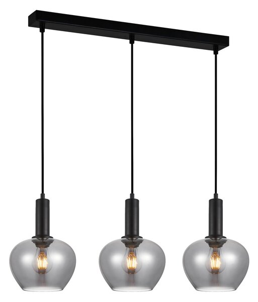 Italux PND-30084-3-BK-SG závesné stropné svietidlo Stabla | 40W E27 | čierna | dymová