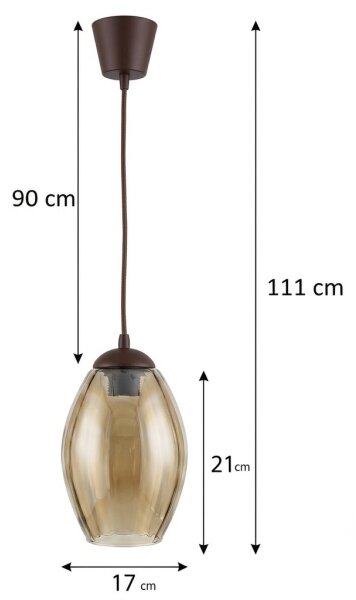 Brilagi - LED luster na lankách R GLASS 1xE27/60W/230V pr. 17 cm hnedá/dymovo-béžová