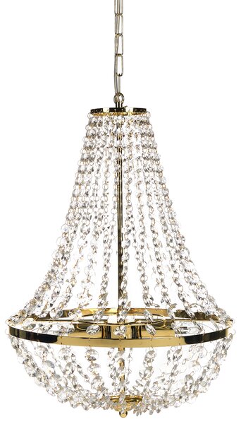 Luster zlatý železný stropná závesná lampa s kryštálmi osvetlenie v glamour štýle