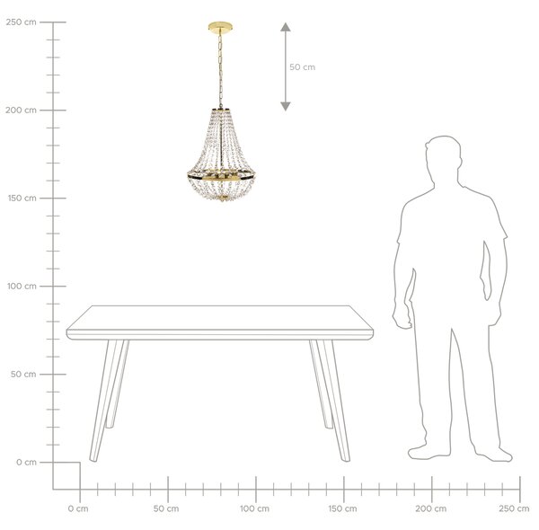 Luster zlatý železný stropná závesná lampa s kryštálmi osvetlenie v glamour štýle