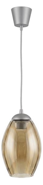 Brilagi - LED luster na lanku GLASS 1xE27/60W/230V pr. 17 cm strieborná/dymovo-béžová