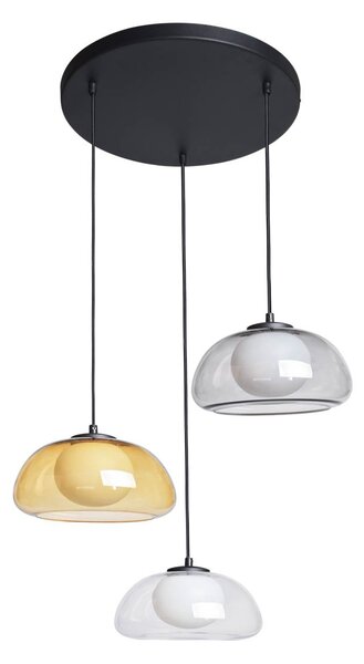 Italux PND-54637-3-BK-SG závesné stropné svietidlo Ainale | 7W G9 | čierna | pestrofarebná