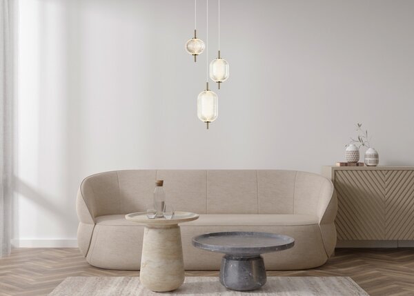 Italux PND-81438-3-GD LED závesné stropné svietidlo Corado | 23W integrovaný LED zdroj | 3000K | zlatá | číra