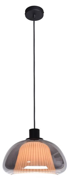 Italux PND-84638-BK-SG závesné stropné svietidlo Apiro | 7W E27 | čierna | dymová