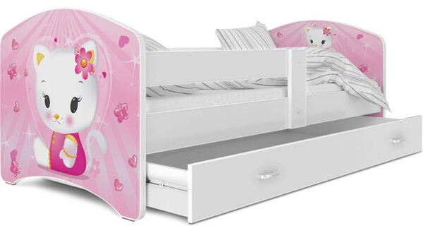 MAXMAX Detská posteľ LUCY so zásuvkou - 160x80 cm - HELLO KITTY
